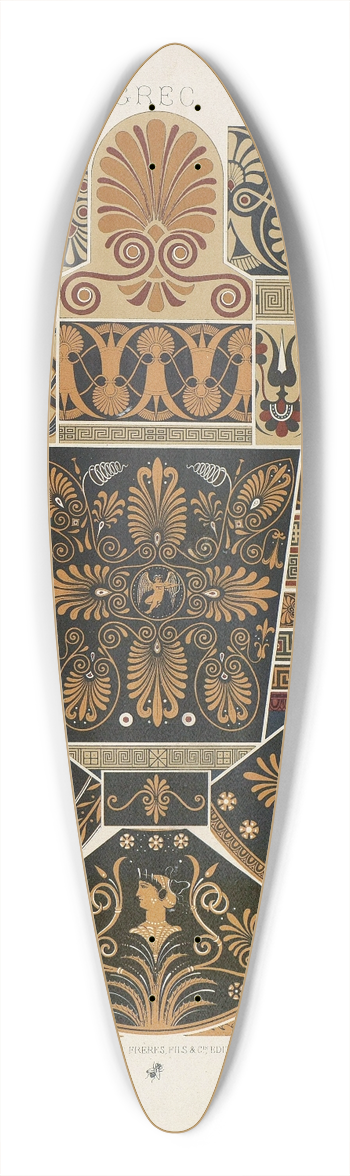 Auguste Racinet - Grec 39.3 inch art pintail longboard deck