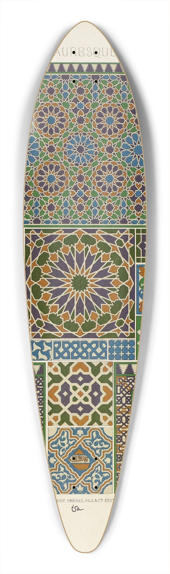 Auguste Racinet - Mauresque 39.3 inch art pintail longboard deck