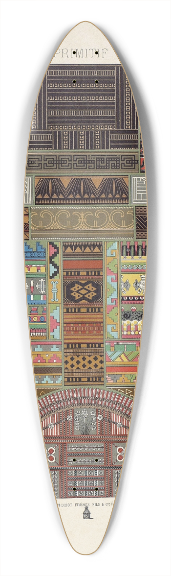 Auguste Racinet - Primitif 39.3 inch art pintail longboard deck