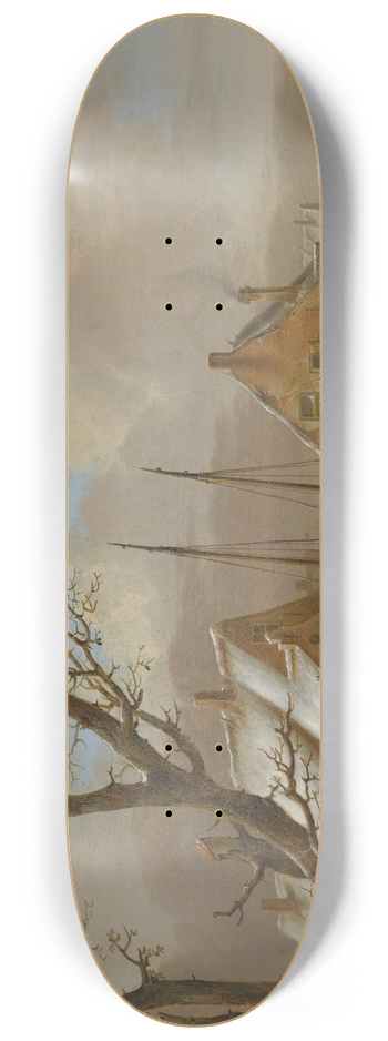 Jan Van Os - A Winter Landscape 8.25 inch art skate deck
