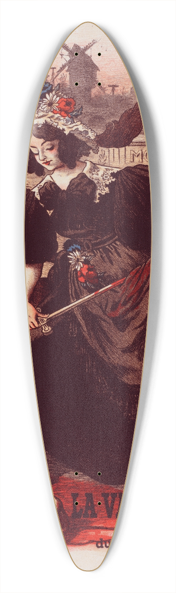 Auguste Roedel - Vache enrage 39.3 inch art pintail longboard deck