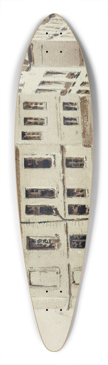 Auguste-Sbastien Bnard - Place du march neuf. 39.3 inch art pintail longboard deck