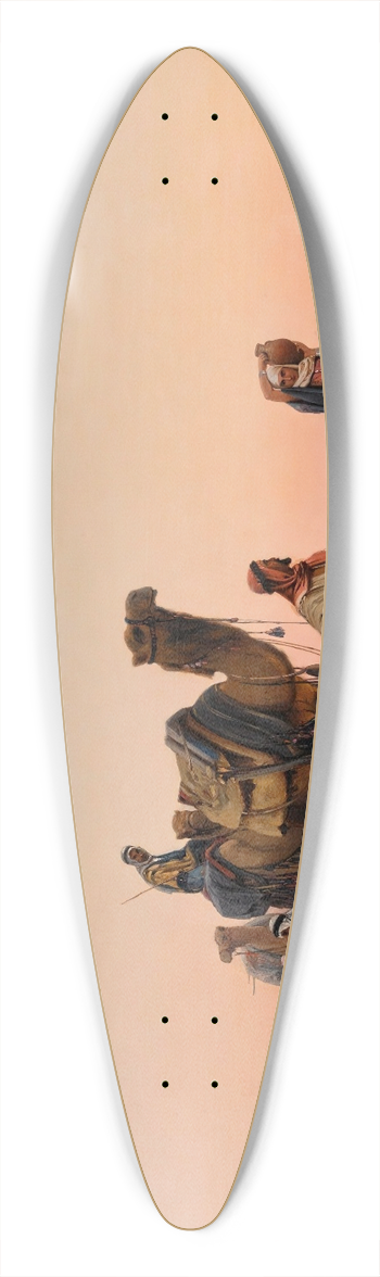 Auguste Veillon - Halt in the desert 39.3 inch art pintail longboard deck