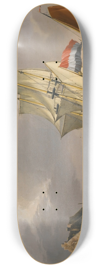 Jan Van Os - Shipping In A Storm Off The Coast 8.25 inch art skate deck