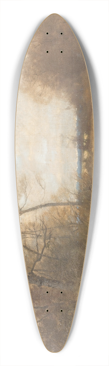 August Fink - Pheasant by the riverside 39.3 inch art pintail longboard deck