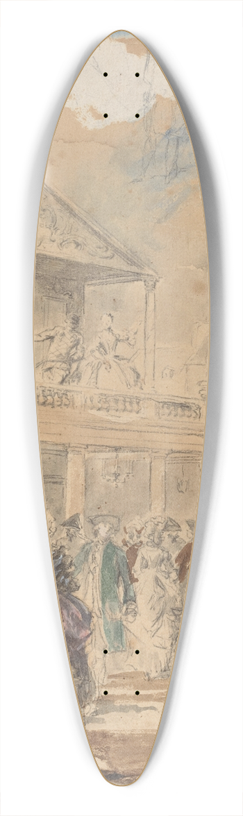Augustin de Saint-Aubin - Parade (A Theatrical Procession in Paris) 39.3 inch art pintail longboard deck