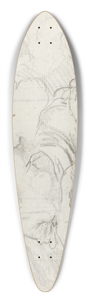 Augustin Pajou - Angel from the Assumption (recto) 39.3 inch art pintail longboard deck