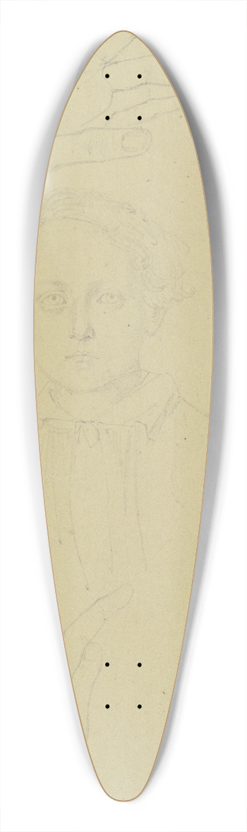 August Lucas - Bildnis Louis Frank und Handstudien 39.3 inch art pintail longboard deck