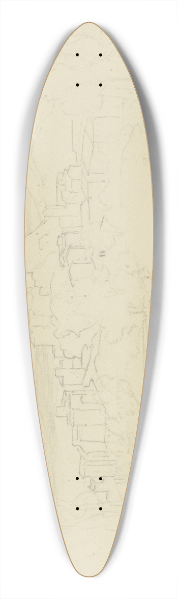 August Lucas - View on Olevano 39.3 inch art pintail longboard deck