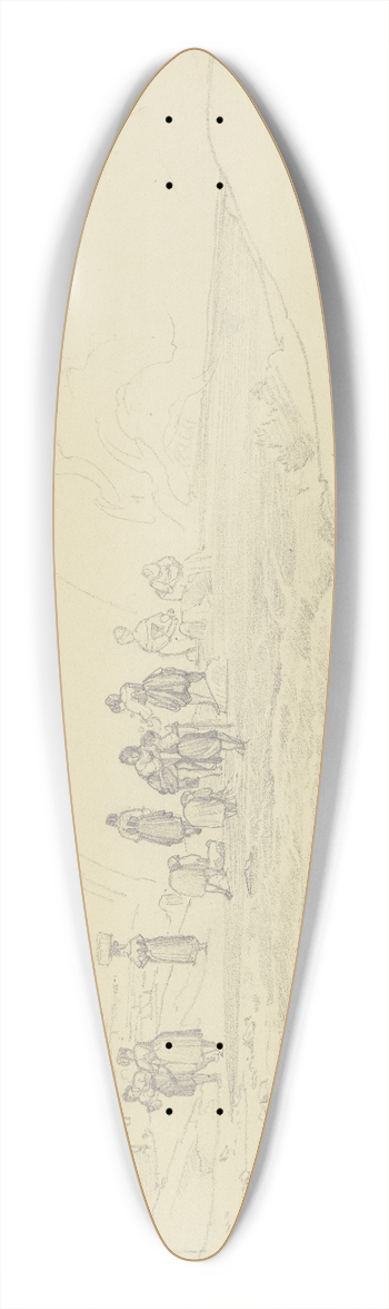 August Lucas - Wscherinnen bei einer Brcke 39.3 inch art pintail longboard deck