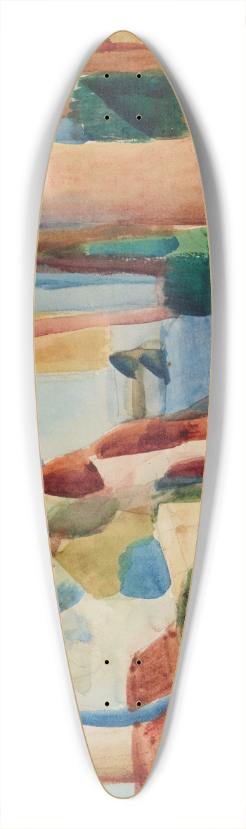 August Macke - Auf dem Friedhof von Thun 39.3 inch art pintail longboard deck