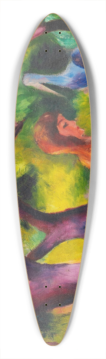 August Macke - Mdchen mit blauen Vgeln 39.3 inch art pintail longboard deck