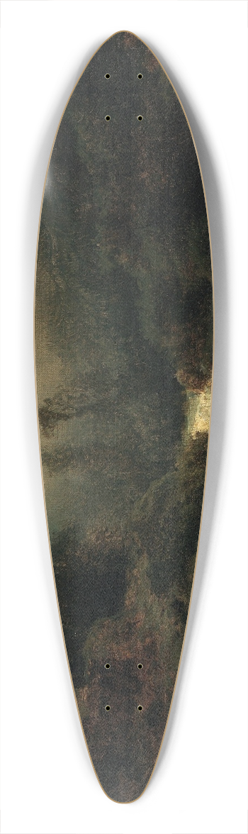 August Piepenhagen - Romantische Mondlandschaft mit Wanderer 39.3 inch art pintail longboard deck