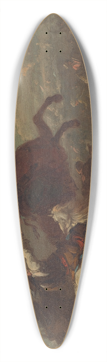 August Querfurt - A battle scene with fallen soldiers 39.3 inch art pintail longboard deck