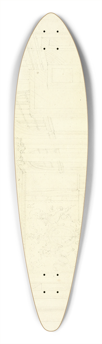 Augustus Charles Pugin - Study for Excise Office, Broad Street, from Microcosm of London 39.3 inch art pintail longboard deck