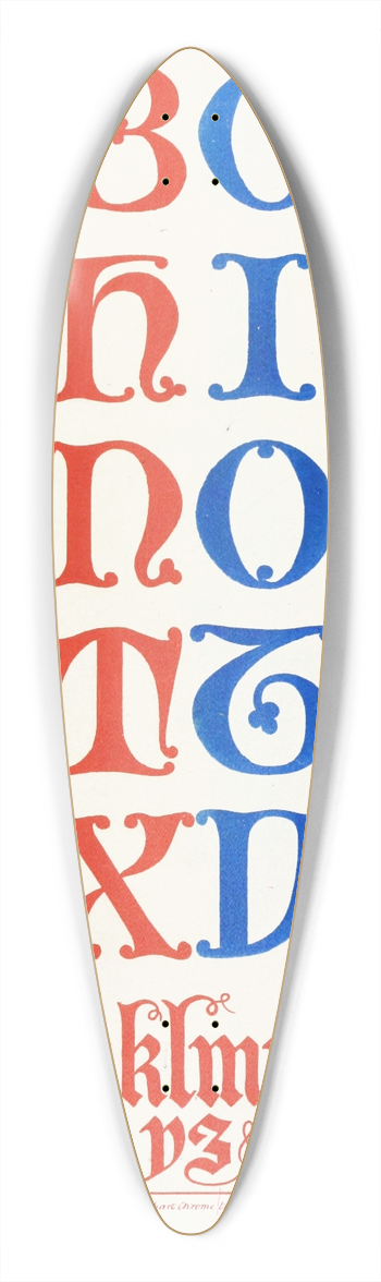 Augustus Pugin - Alphabets 39.3 inch art pintail longboard deck