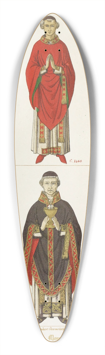Augustus Pugin - English Priests 39.3 inch art pintail longboard deck