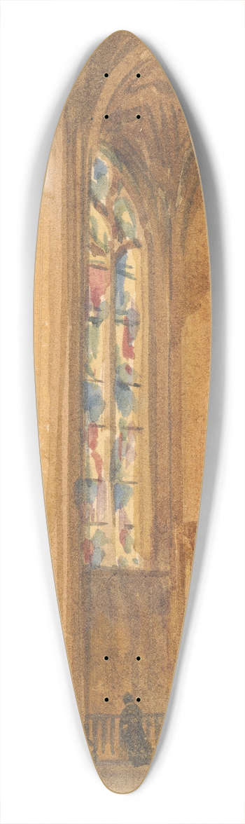Augustus Pugin - Interior of a Gothic Church 39.3 inch art pintail longboard deck