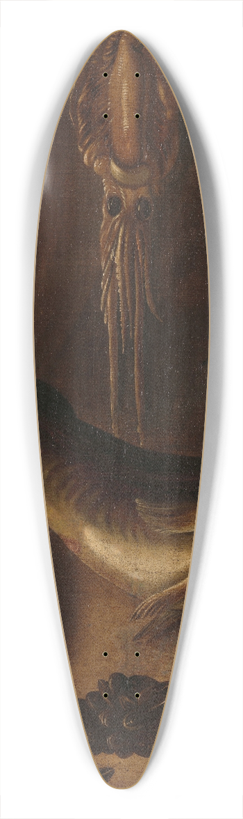 A. van Doeff - Still Life with Fish 39.3 inch art pintail longboard deck