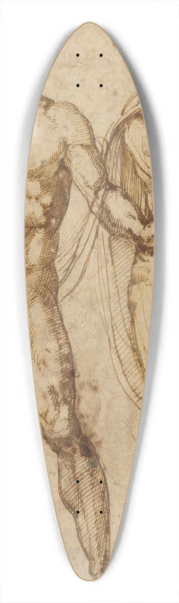 Baccio Bandinelli - Study of Two Men 39.3 inch art pintail longboard deck