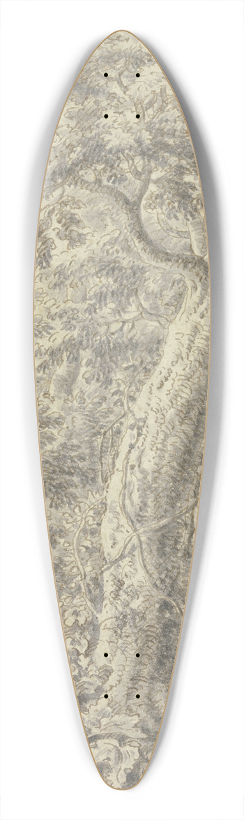 Balthasar Anton Dunker - Dichter Buchenwald mit Schlingpflanzen 39.3 inch art pintail longboard deck