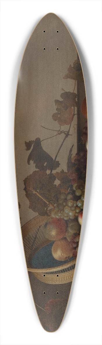 Balthasar van der Ast - A fruit still life with a wicker basket, shells and a butterfly 39.3 inch art pintail longboard deck