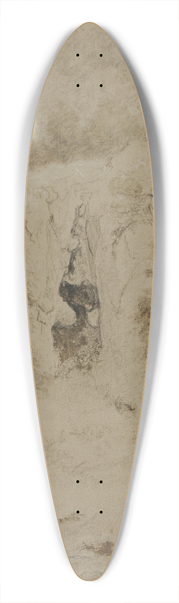 Barend Cornelis Koekkoek - Rocky Landscape 39.3 inch art pintail longboard deck