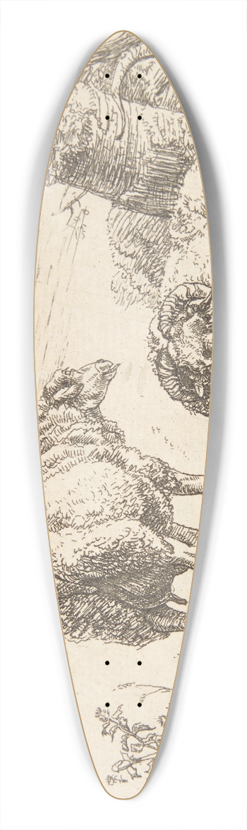 Barend Graat - Fr, vdder og ged 39.3 inch art pintail longboard deck