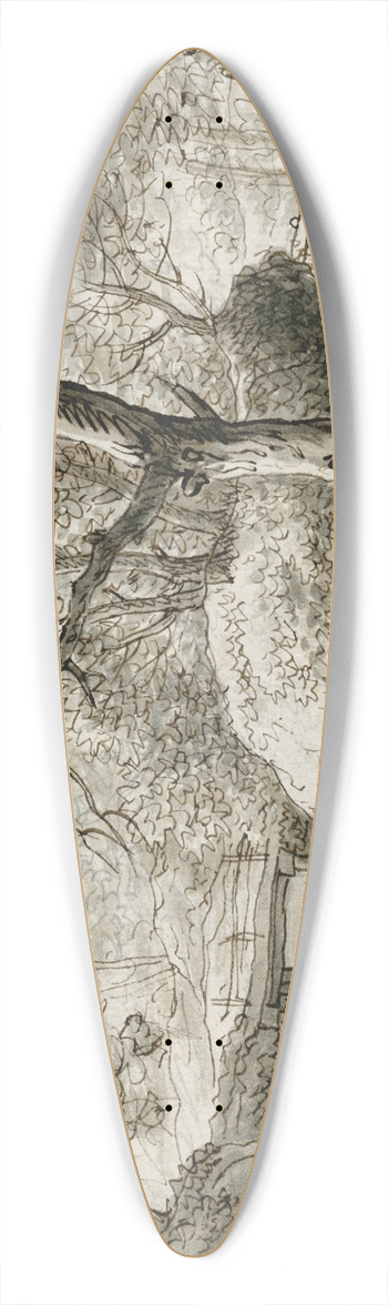 Barend Hendrik Thier - Bosweg langs een beek 39.3 inch art pintail longboard deck
