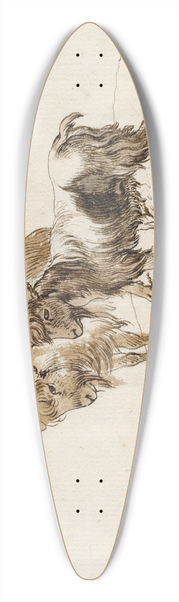 Barend Hendrik Thier - Twee geiten 39.3 inch art pintail longboard deck