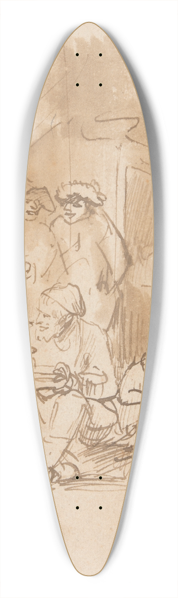 Barent Fabritius - Satyr Among the Peasants 39.3 inch art pintail longboard deck