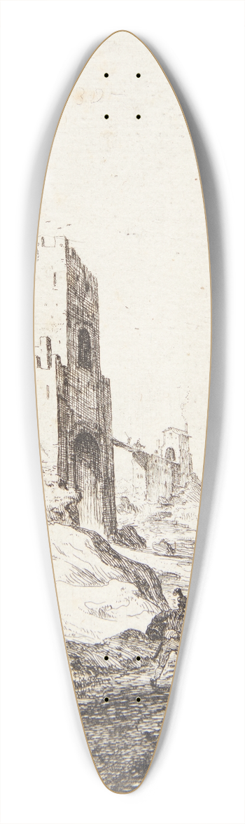Bartholomeus Breenbergh - Munk i en grotte 39.3 inch art pintail longboard deck