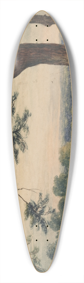 Bartholomew Colles Watkins - A Hill near Esher, Surrey 39.3 inch art pintail longboard deck