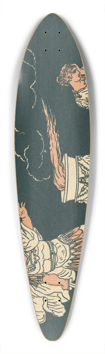 Bartolomeo Pinelli - Aeneas and Helen 39.3 inch art pintail longboard deck