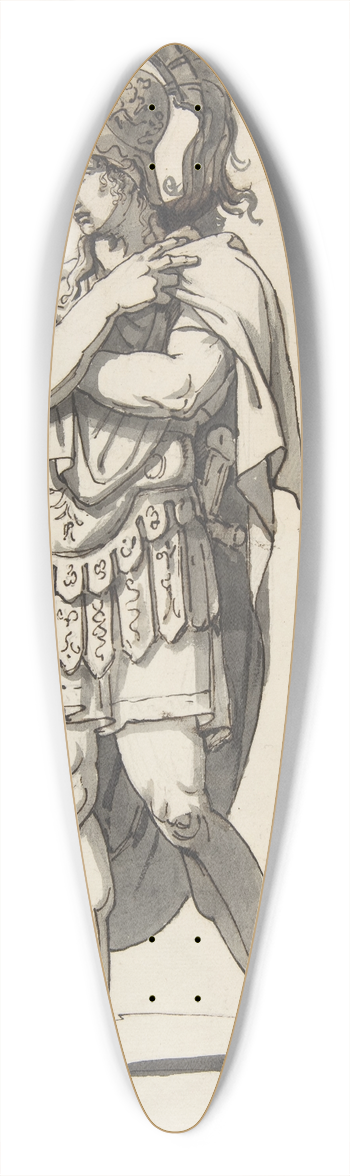Bartolomeo Pinelli - Standing Warrior 39.3 inch art pintail longboard deck