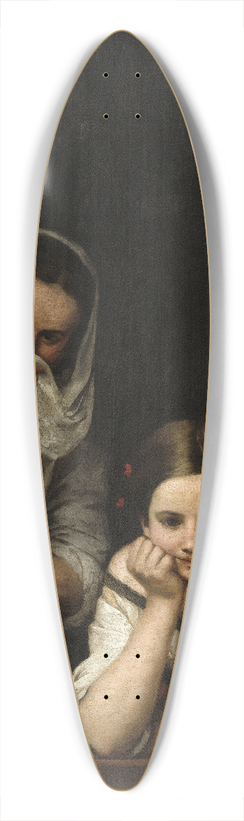 Bartolom Estebn Murillo - Two Women at a Window 39.3 inch art pintail longboard deck