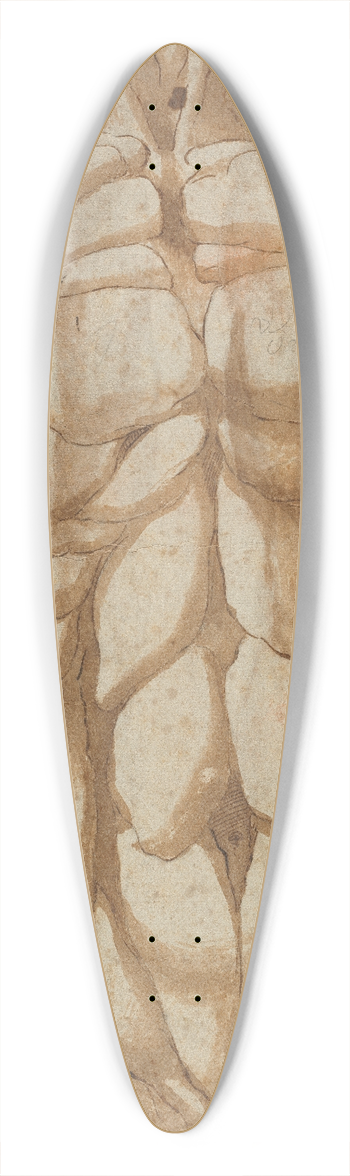 Bartolommeo da Arezzo - Study of a Flayed Torso (verso) 39.3 inch art pintail longboard deck