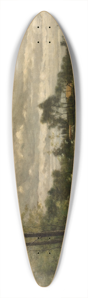 Bela Spanyi - Meadow with grazing cattle 39.3 inch art pintail longboard deck