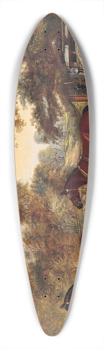 Benjamin Cam Norton - Carriage Horses Harnessed In Tandem 39.3 inch art pintail longboard deck