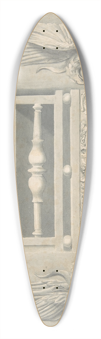 Benjamin Dean Wyatt - Design for Cast-iron Grate in Rococo Style with Putti Fire Dogs 39.3 inch art pintail longboard deck