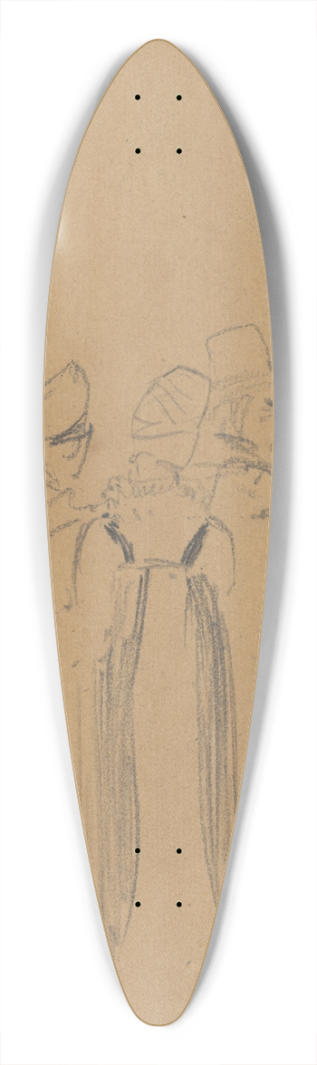 Benjamin Robert Haydon - Study of a Man, Looking Through a Telescope, Accompanied by Two Women 39.3 inch art pintail longboard deck