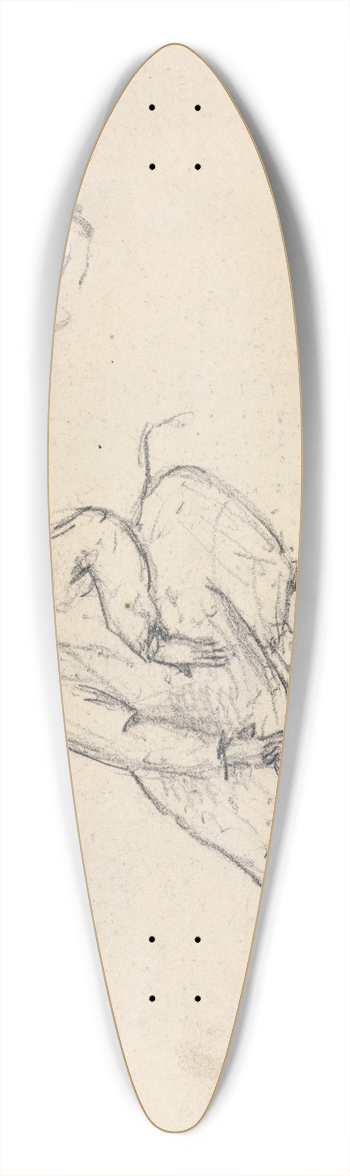 Benjamin Robert Haydon - Study of a Seated Man, Wearing a Pointed Hat 39.3 inch art pintail longboard deck