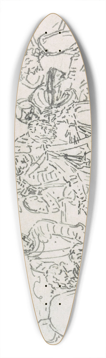 Benjamin West - Study for the Death of a Knight 39.3 inch art pintail longboard deck