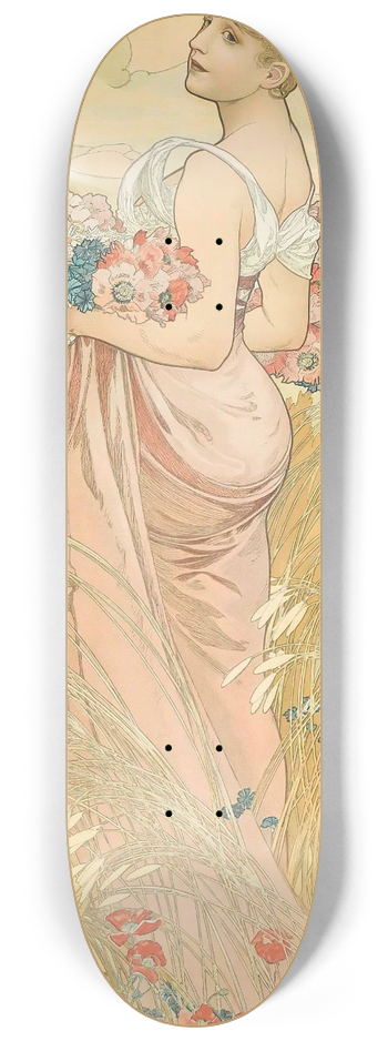 Alphonse Mucha - Summer 8.25 inch art skate deck