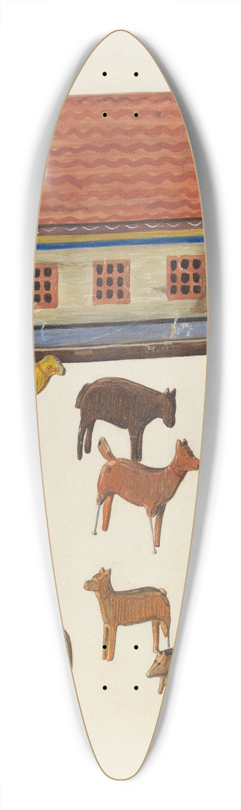 Ben Lassen - Noahs Ark and Animals 39.3 inch art pintail longboard deck