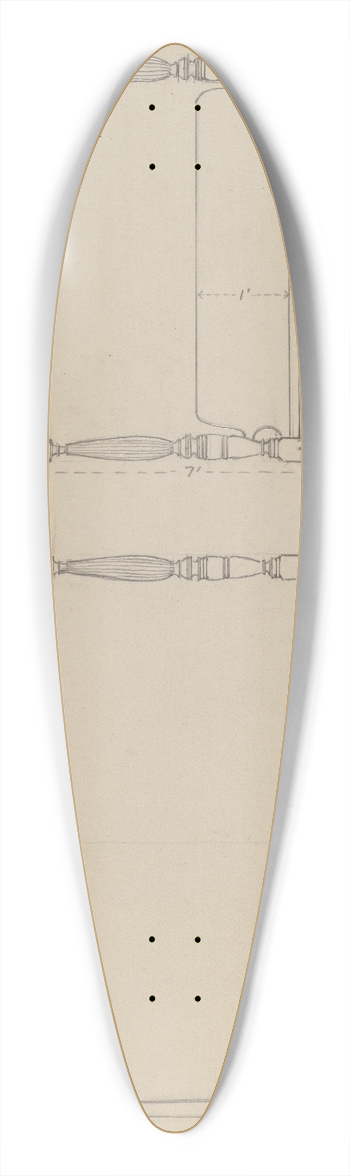 Bernard Gussow - Desk 39.3 inch art pintail longboard deck