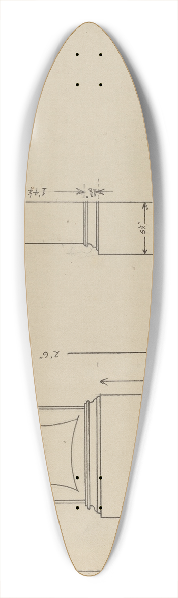 Bernard Gussow - Shelf Clock 39.3 inch art pintail longboard deck