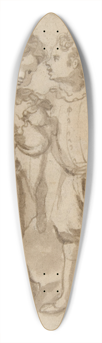Bernardino Rodriguez - Two Young Page-Boys 39.3 inch art pintail longboard deck