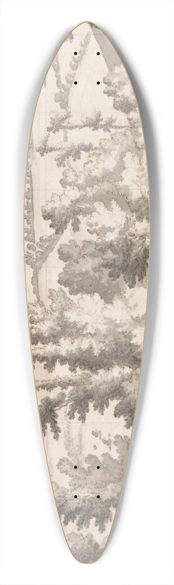 Bernard Lens III - Figures Walking in a Landscape 39.3 inch art pintail longboard deck