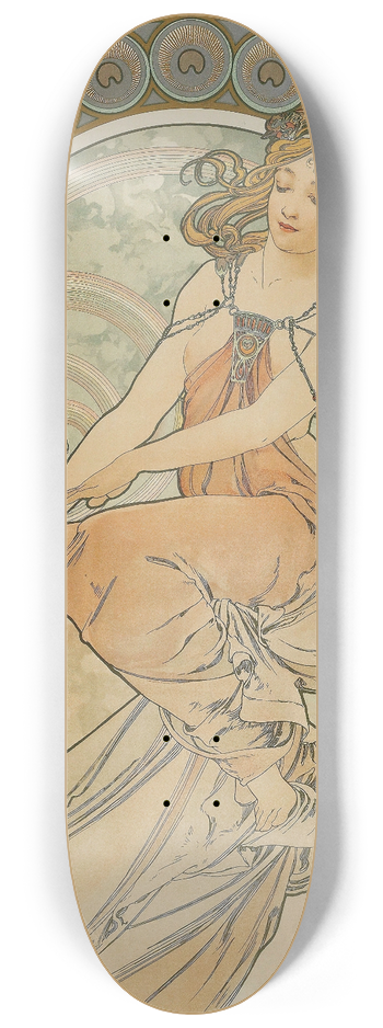Alphonse Mucha - The Arts 3 8.25 inch art skate deck